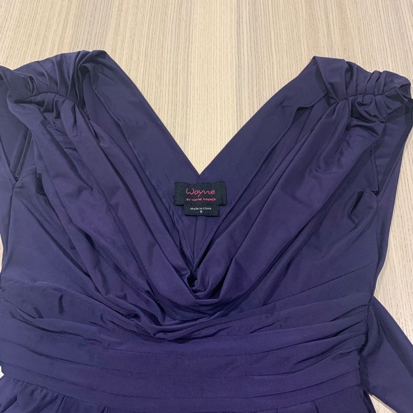 Wayne Cooper Drape Dress In Purple - Picture 10 of 11